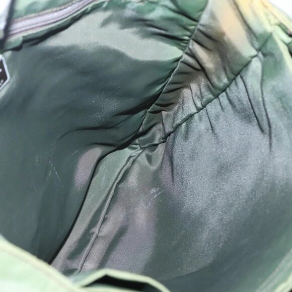 PRADA Hand Bag Nylon Plastic Khaki Silver Clear Auth bs25908 - Picture 10 of 16